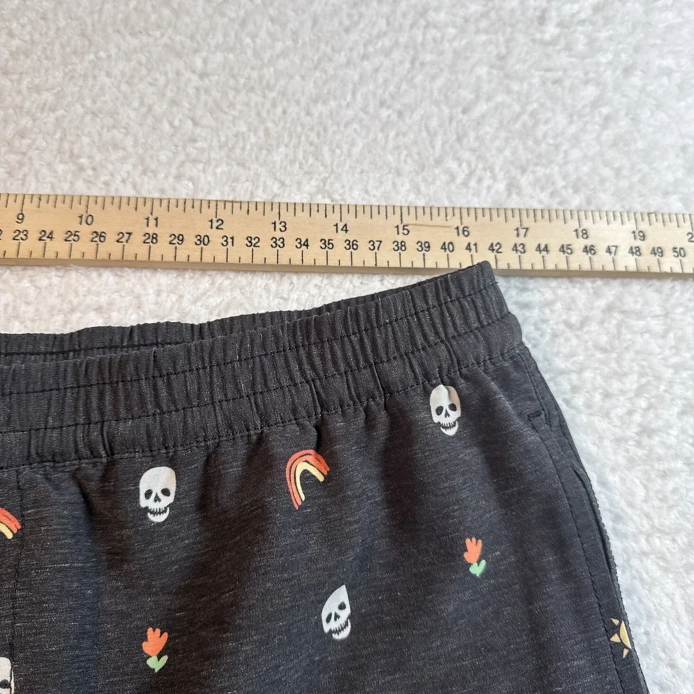 Roark Shorey Black Rainbow And‎ Skull Elastic Waist Trunks Mens L